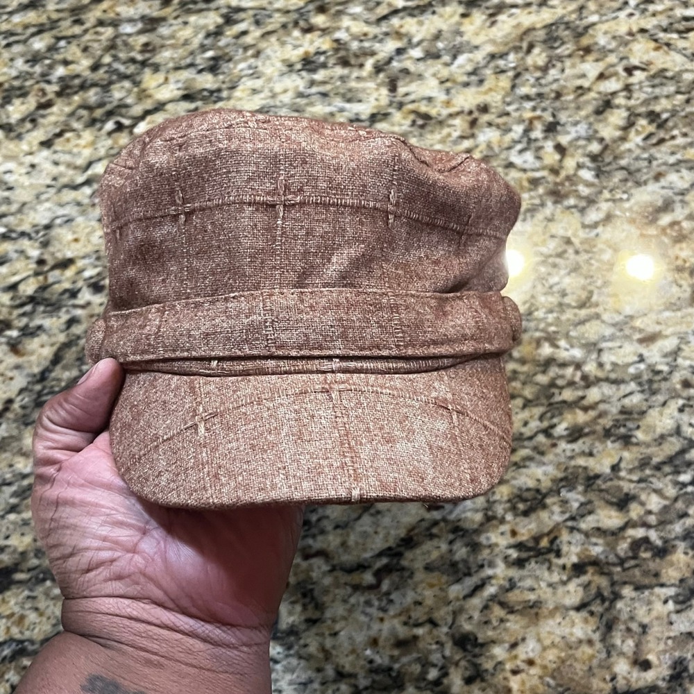 D&Y Womens Wool Blend Cadet Newsboy Cap Hat Brown Grid One Size